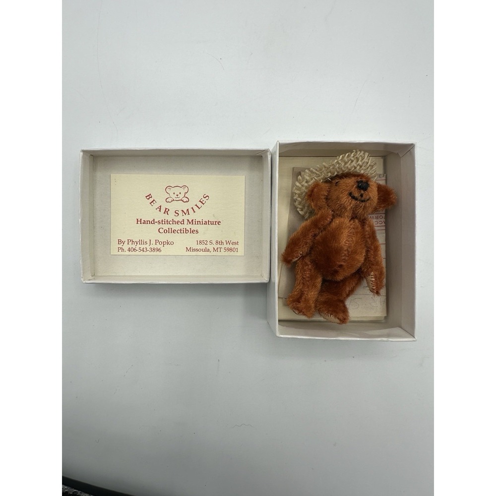 Bear Smiles Freddie Miniature Artist Teddy Bear Phyllis Popko COA 3/10 Rare
